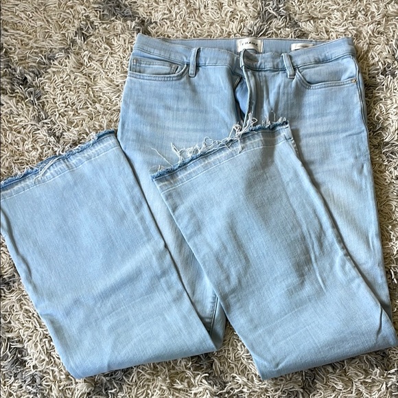 Frame Denim Denim - Frame Denim Sky Blue Cropped Jeans